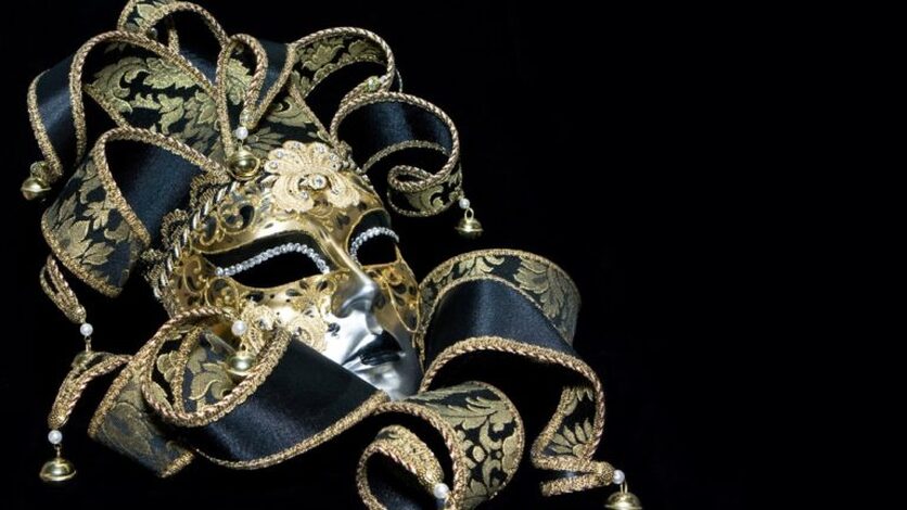 image of a black and gold Mardi Gras mask - party venues, private event venues - lafayette la - Le Pavillon