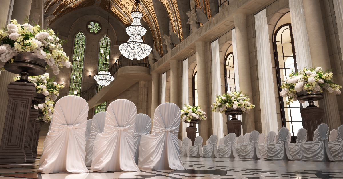 Church decorated for wedding - Reception Halls - Wedding Venues - Lafayette La - Le Pavillon